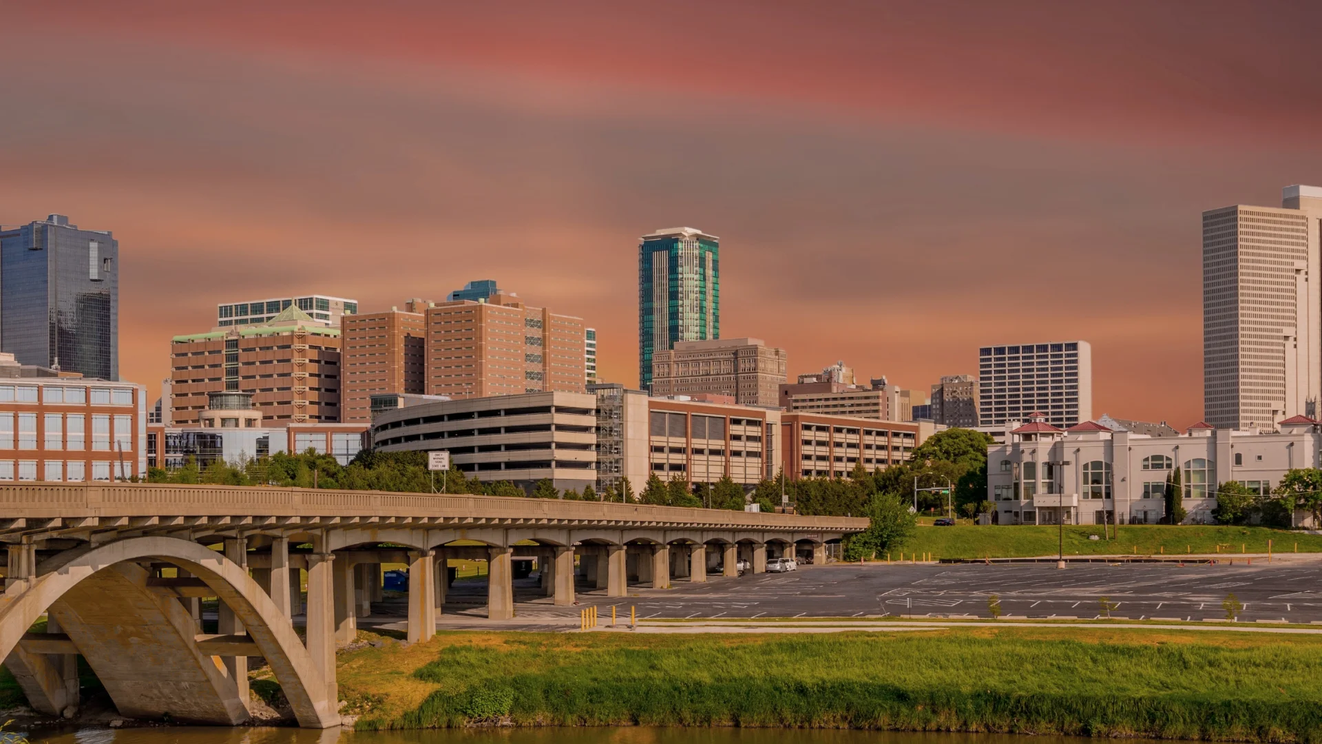 Fort Worth skyline at sunset
